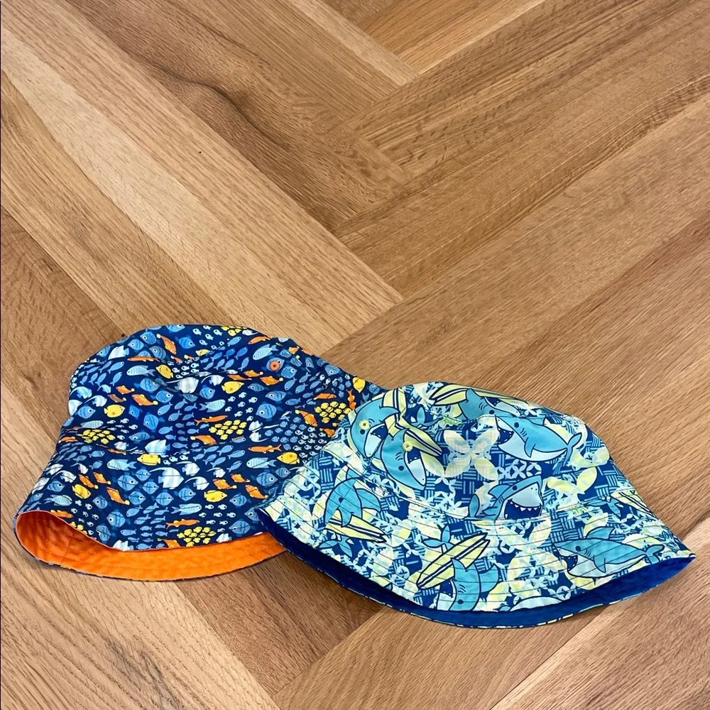 Lot of Two Reversible Swim Bucket Hats